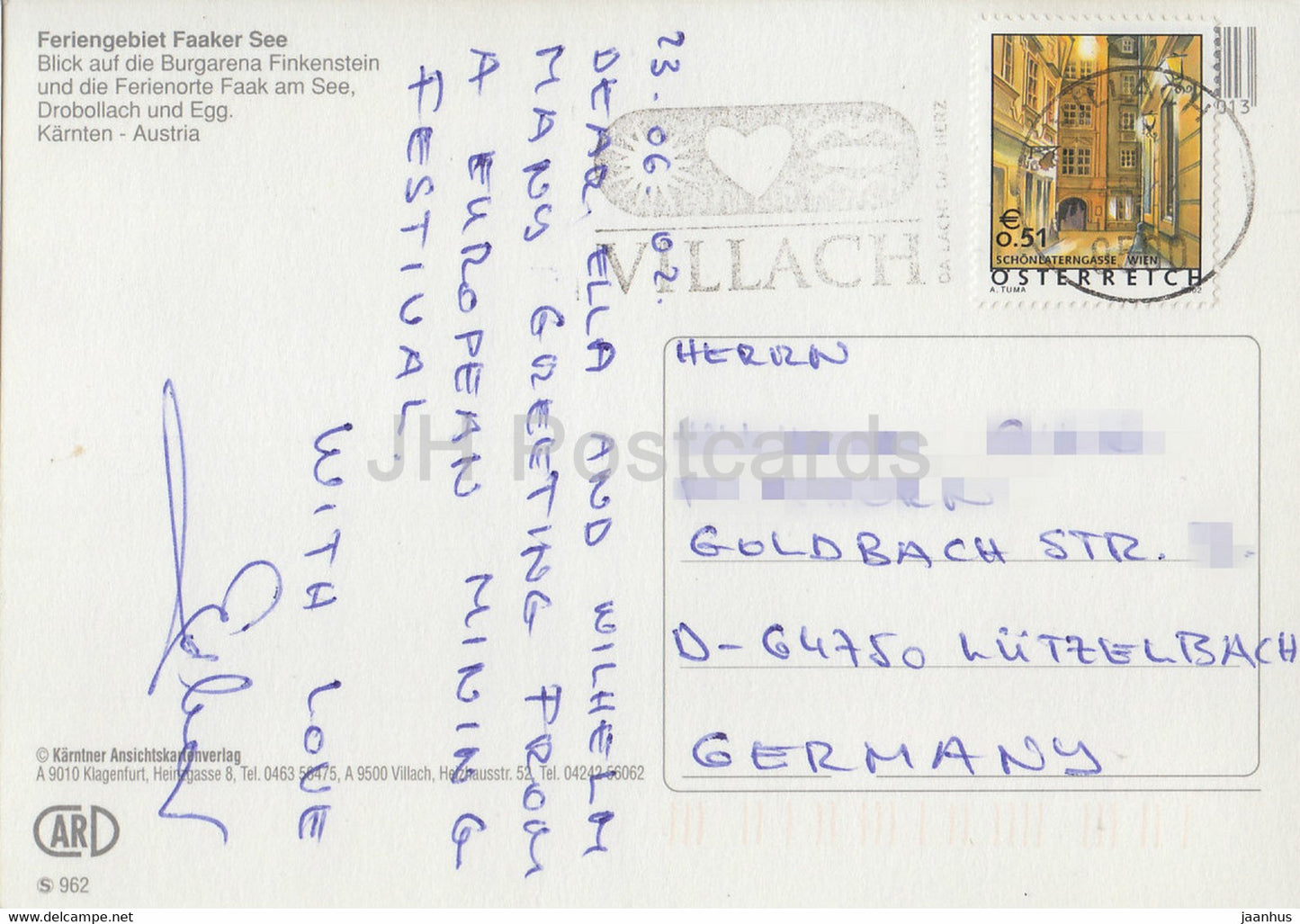 Faaker See - Burgarena Finkenstein - Drollbach und Egg - 2002 - Autriche - d'occasion