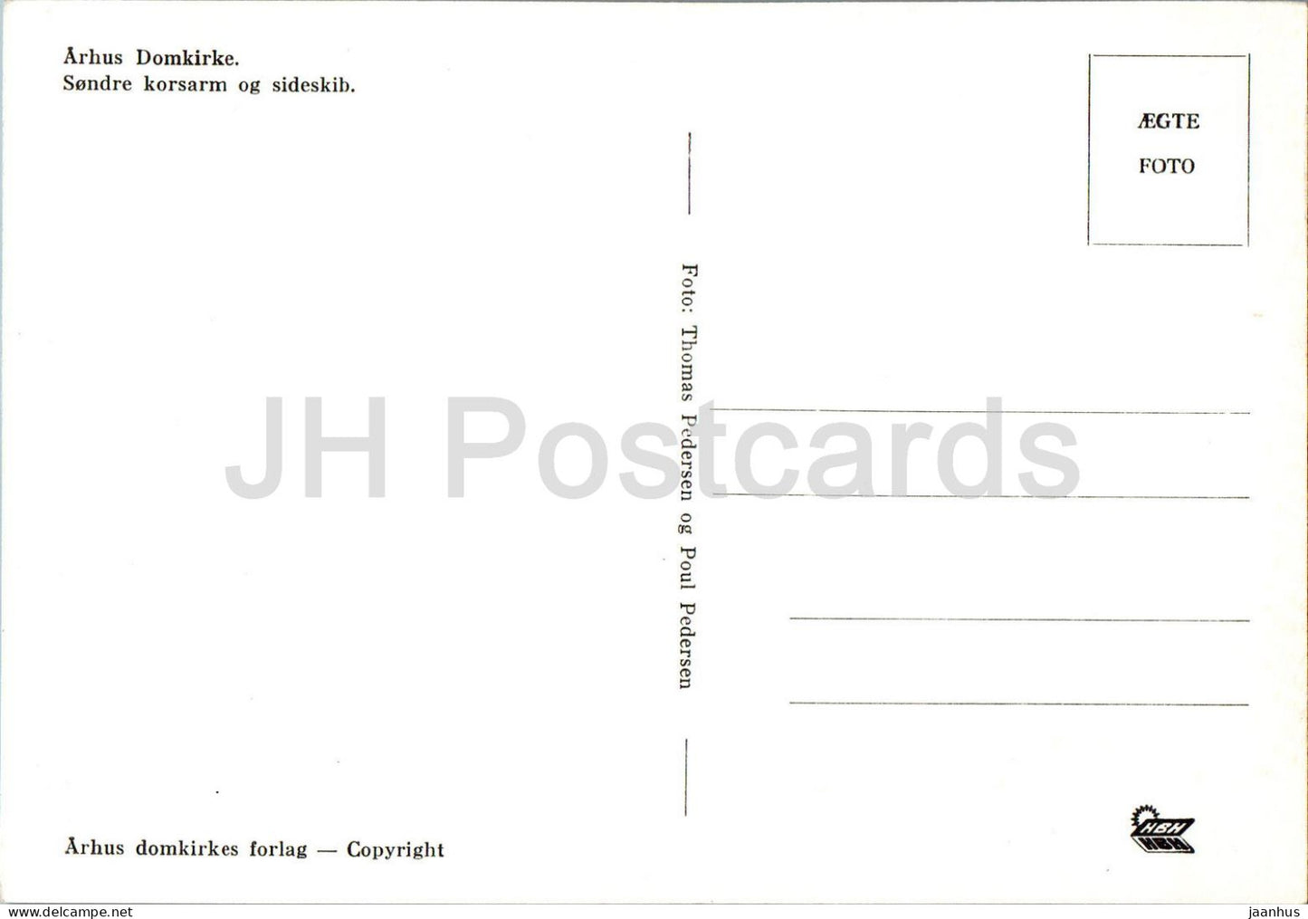 Arhus - Aarhus - Domkirke - Sondre korsarm og sidekib - Traverse séparée et nef latérale - Danemark - inutilisé 