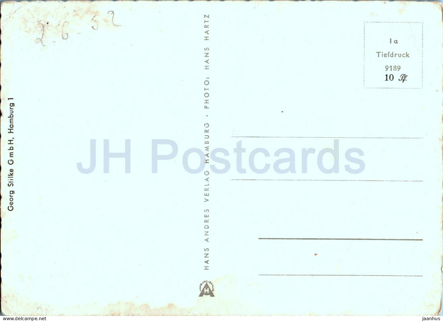 Hamburg - Alsterarkaden und Rathaus - 9189 - alte Postkarte - 1952 - Deutschland - gebraucht 