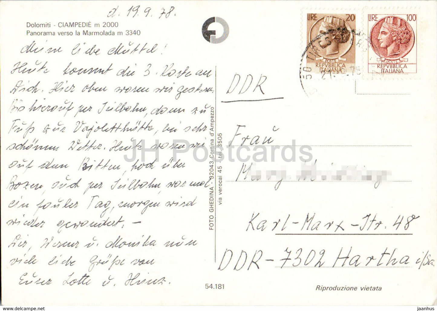 Dolomiti - Ciampedie - Marmolada - 1978 - Italie - occasion