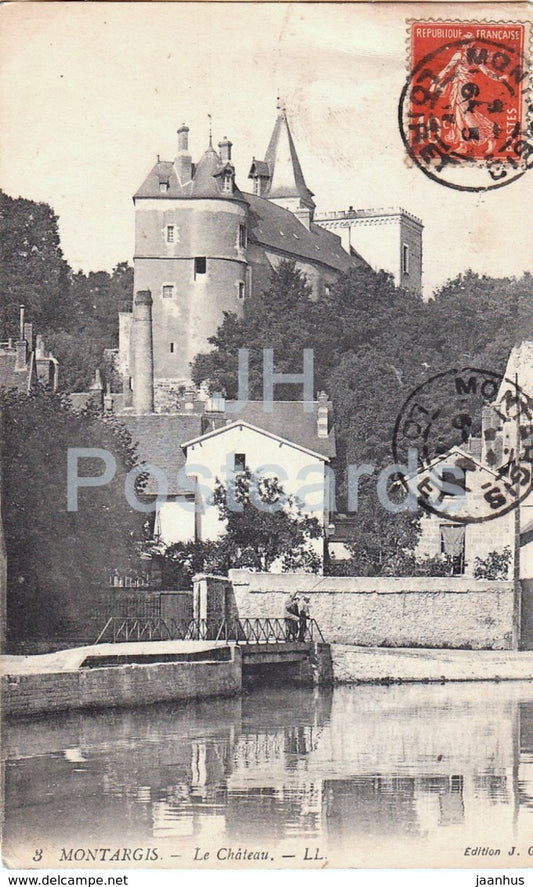 Montargis - Le Chateau - castle - 3 - old postcard - 1918 - France - used - JH Postcards