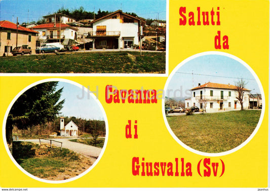 Saluti da Cavanna di Giusvalla - SV - Alimentari - Trattoria Miravalle - Chiesetta - Italy - unused - JH Postcards