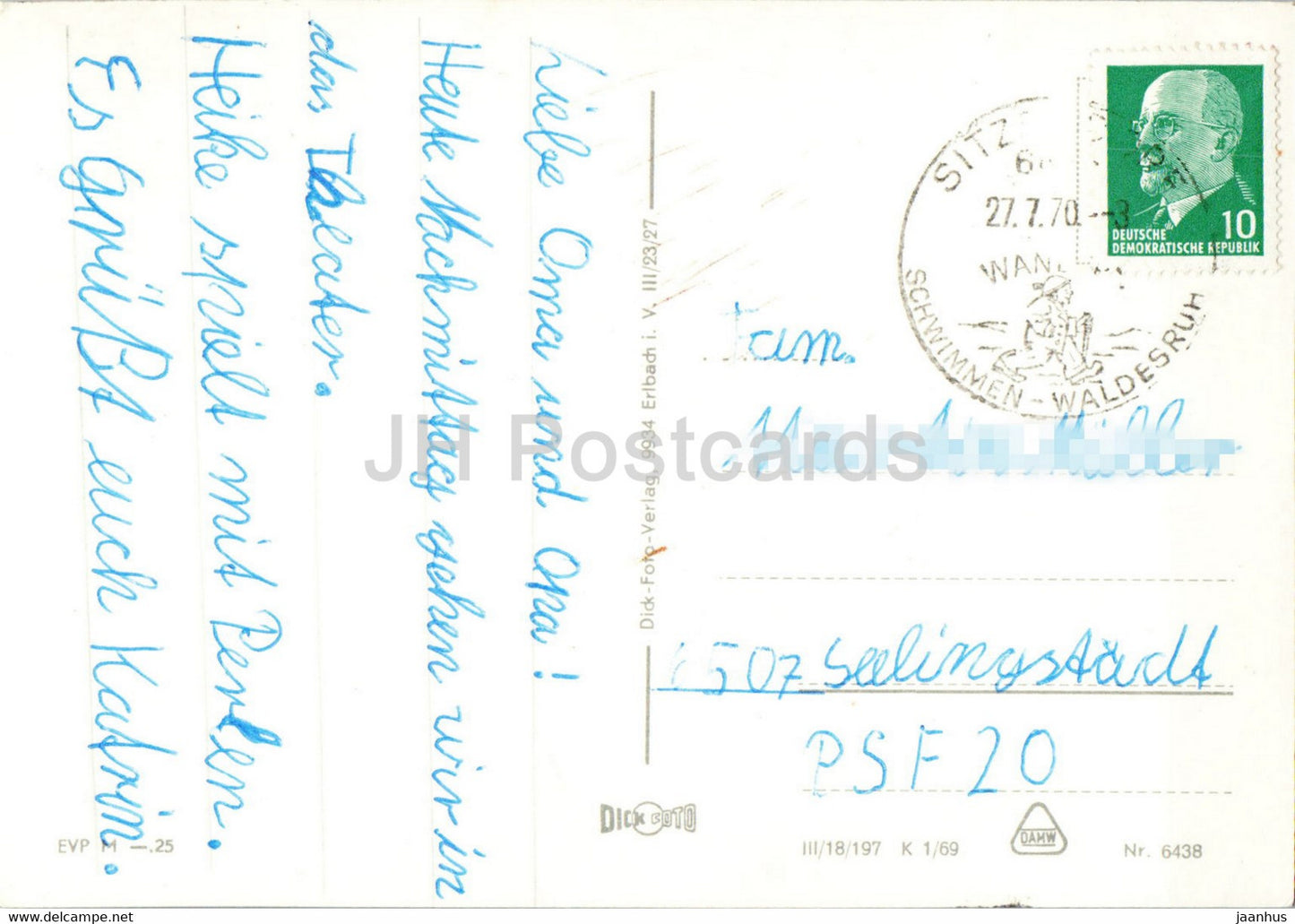 Sitzendorf - HO Hotel Zur Linde - Hotel Bergterrasse - Rathaus - old postcard - 1970 - Germany DDR - used