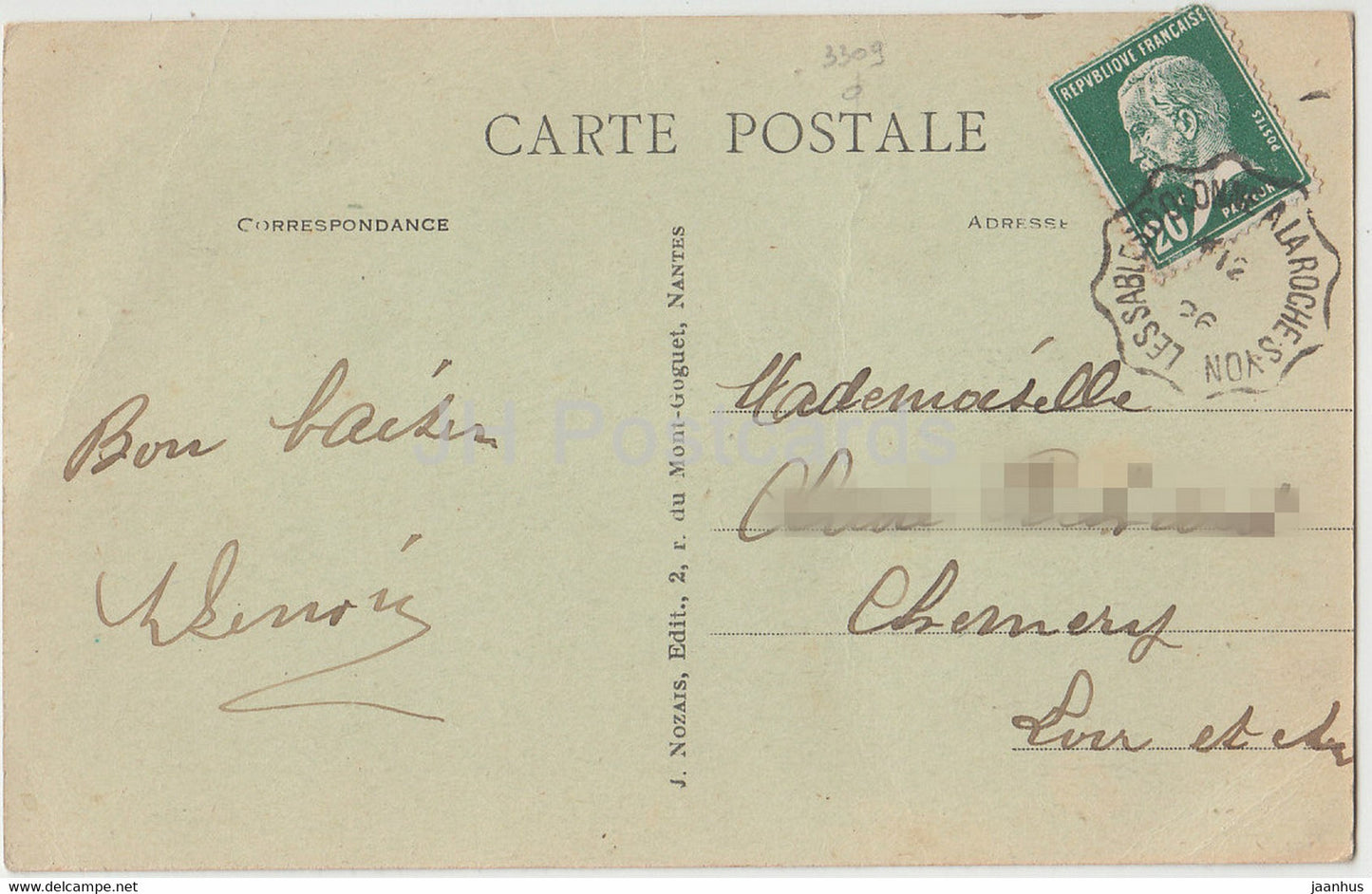 Les Sables D'Olonne - Coup de mer a la Grande Jelee Pendant le raz de maree - 147 - alte Postkarte - 1926 - Frankreich - gebraucht