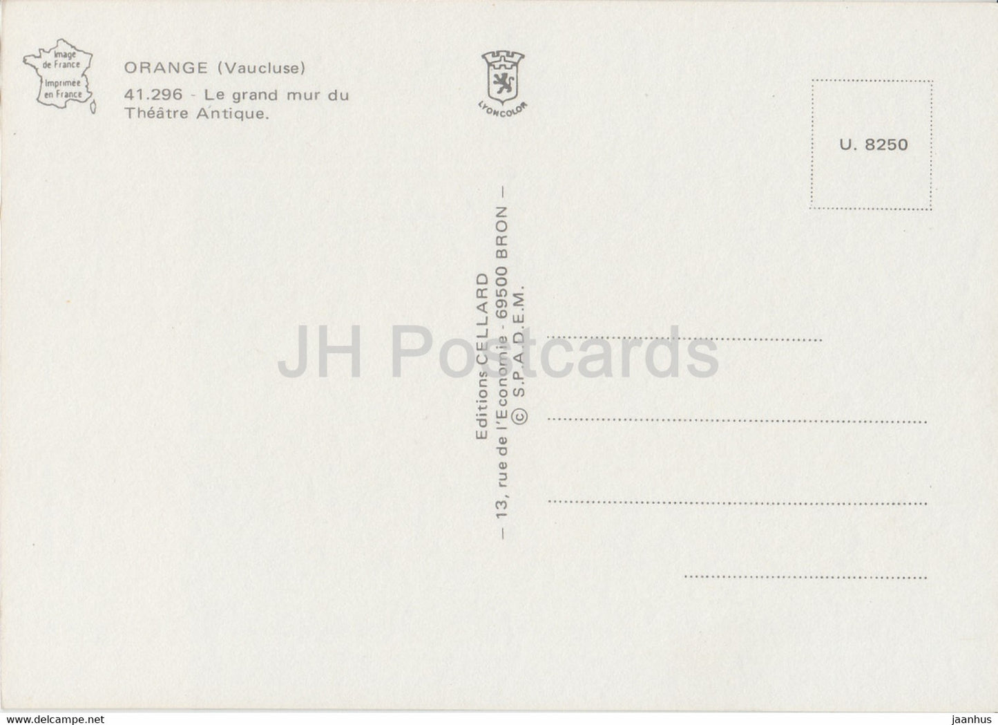 Orange - Le Grand Mur du Théâtre Antique - Antique World - 41296 - France - inutilisé