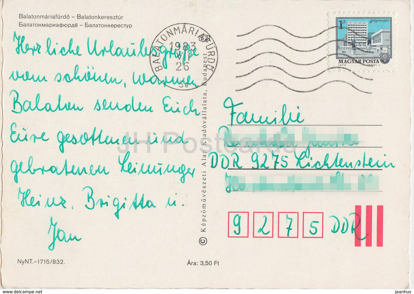 Balaton - Balatonmariafurdo - Balatonkeresztur - Segelboot - Restaurant - Multiview - 1983 - Ungarn - gebraucht