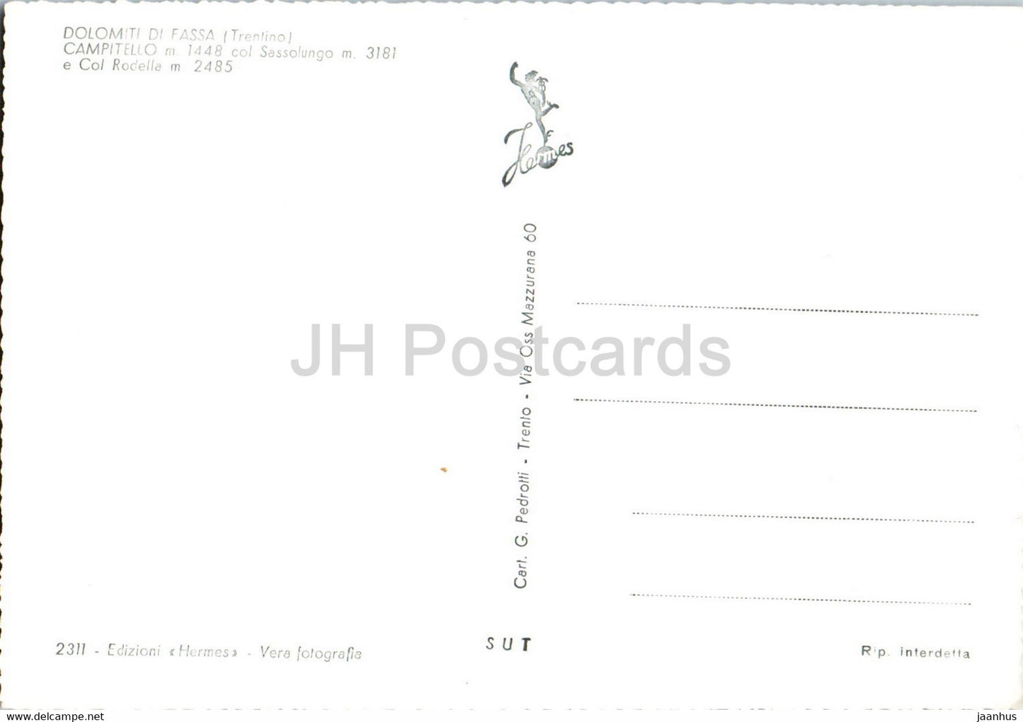 Dolomiti di Fassa - Campitello - Sassolungo - Col Rodella - old postcard - Italy - unused