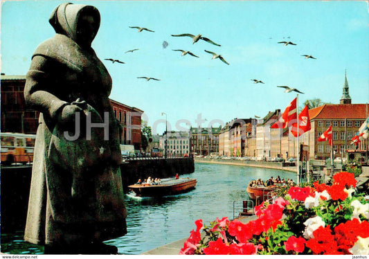 Copenhagen - Kobenhavn - Ved Gammel Strand - At the Old Strand - boat - T 106 - Denmark - used - JH Postcards