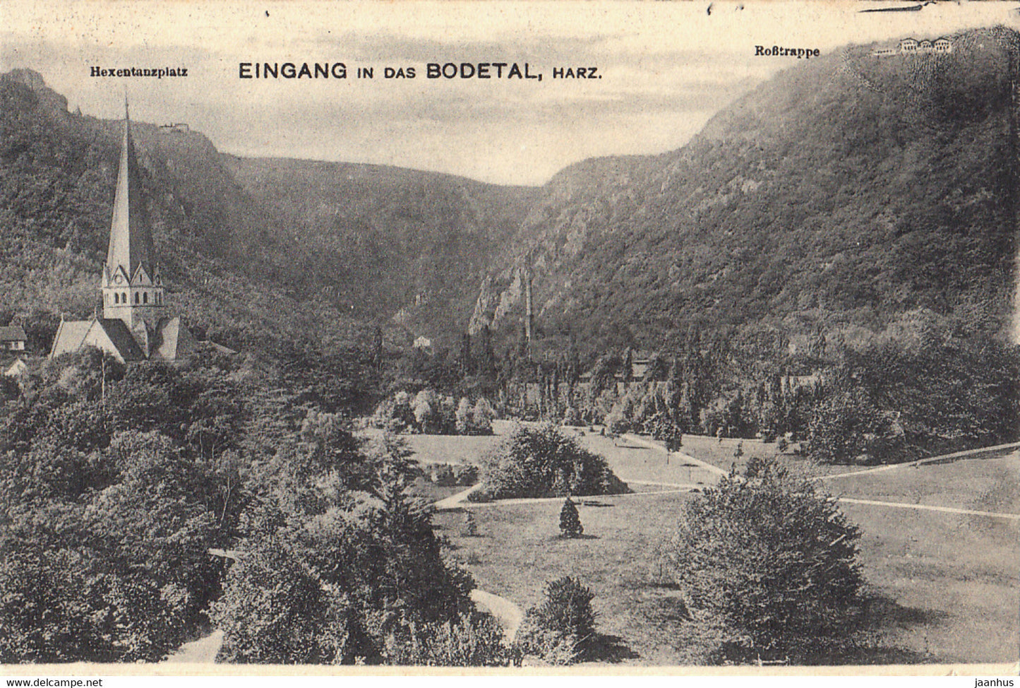 Eingang in das Bodetal - Harz - Hexentanzplatz - Rosstrappe - old postcard - 2368 - Germany - unused - JH Postcards