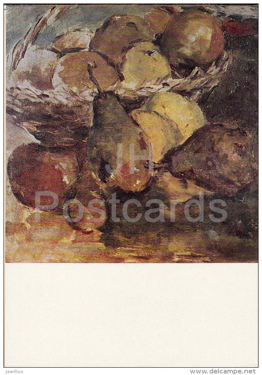 painting by Antonin Slavicek - Still Life with Fruits , 1910 - peach - Czech art - 1967 - Russia USSR - unused - JH Postcards