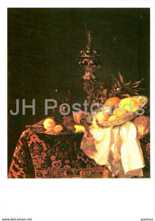 painting by Willem Kalf - Still Life - fruits - Dutch art - 1987 - Russia USSR - unused - JH Postcards