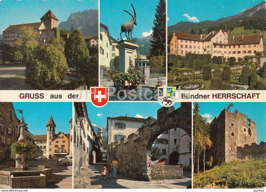 Gruss aus der Bundner Herrschaft - Maienfeld - Malans - Jenins - multiview - Switzerland - unused - JH Postcards
