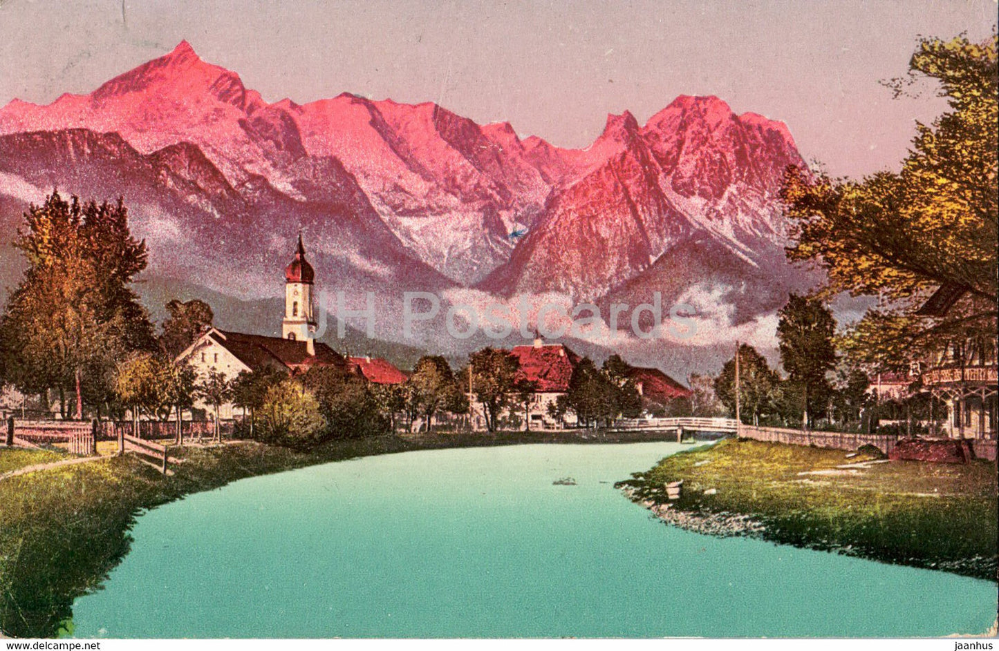 Garmisch mit Alp und Zugspitze - Hotel Werdenfelser Michl -1999 - old postcard - Germany - used - JH Postcards