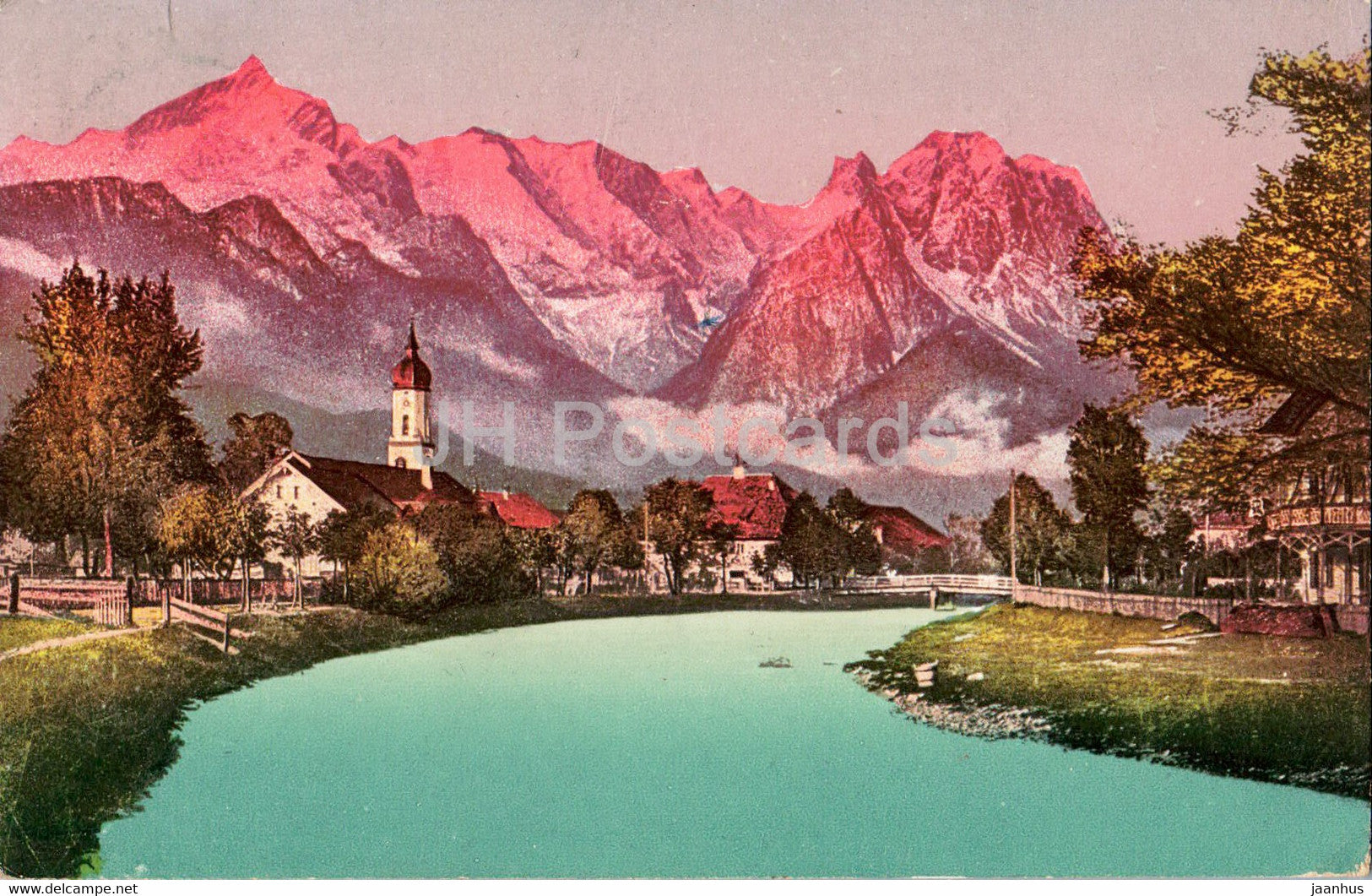 Garmisch mit Alp und Zugspitze - Hotel Werdenfelser Michl -1999 - old postcard - Germany - used - JH Postcards