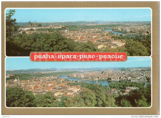 panorama from Petrin mountain - Praha - Prague - Czechoslovakia - Czech - unused - JH Postcards