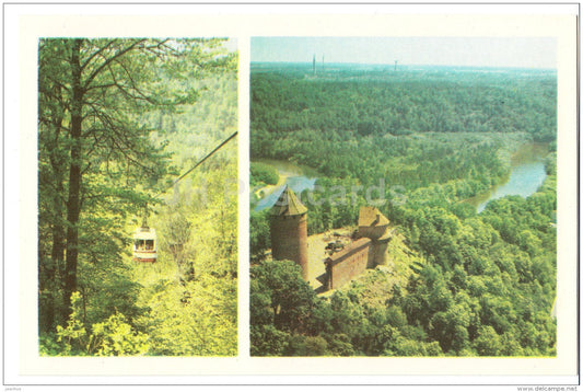 finicular railway - Turaida - Sigulda - 1984 - Latvia USSR - unused - JH Postcards