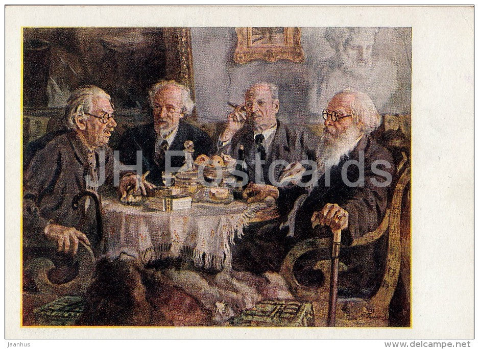 painting by S. Gerasimov - Old Artists , 1944 - Russian art - old postcard - Russia USSR - unused - JH Postcards
