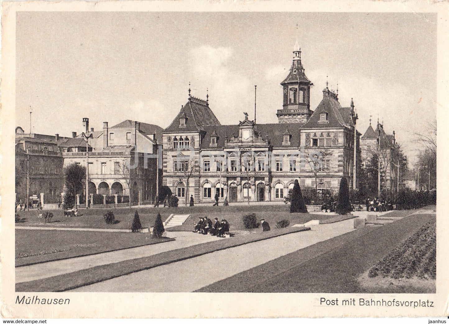 Mulhausen - Mulhouse - Post mit Bahnhofsvorplatz - post office - France - unused - JH Postcards