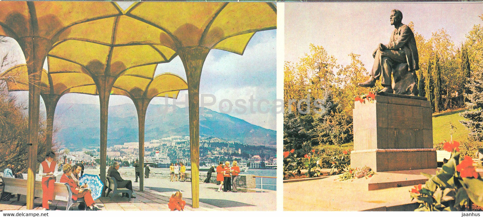 Yalta - Embankment - Monument to Russian writer A. Chekhov - Crimea - 1979 - Ukraine USSR - unused - JH Postcards
