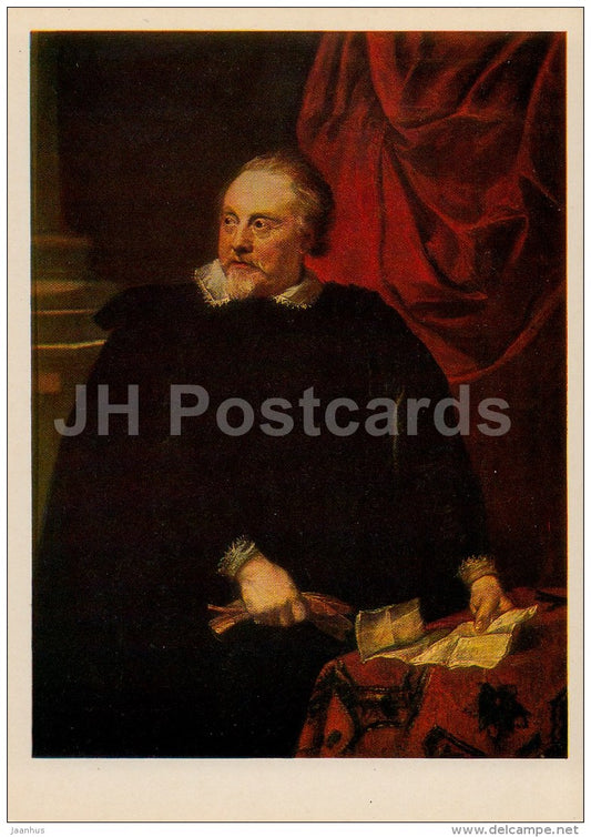 painting by Anthony van Dyck - Portrait of a Man , 1620s - Flemish art - 1980 - Russia USSR - unused - JH Postcards