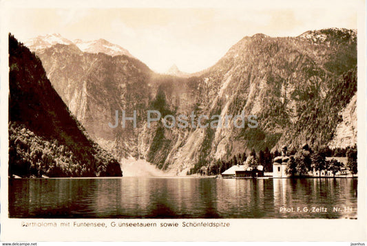 St Bartholoma mit Funtensee - Grunseetauern sowie Schonfeldspitze - old postcard - Germany - unused - JH Postcards