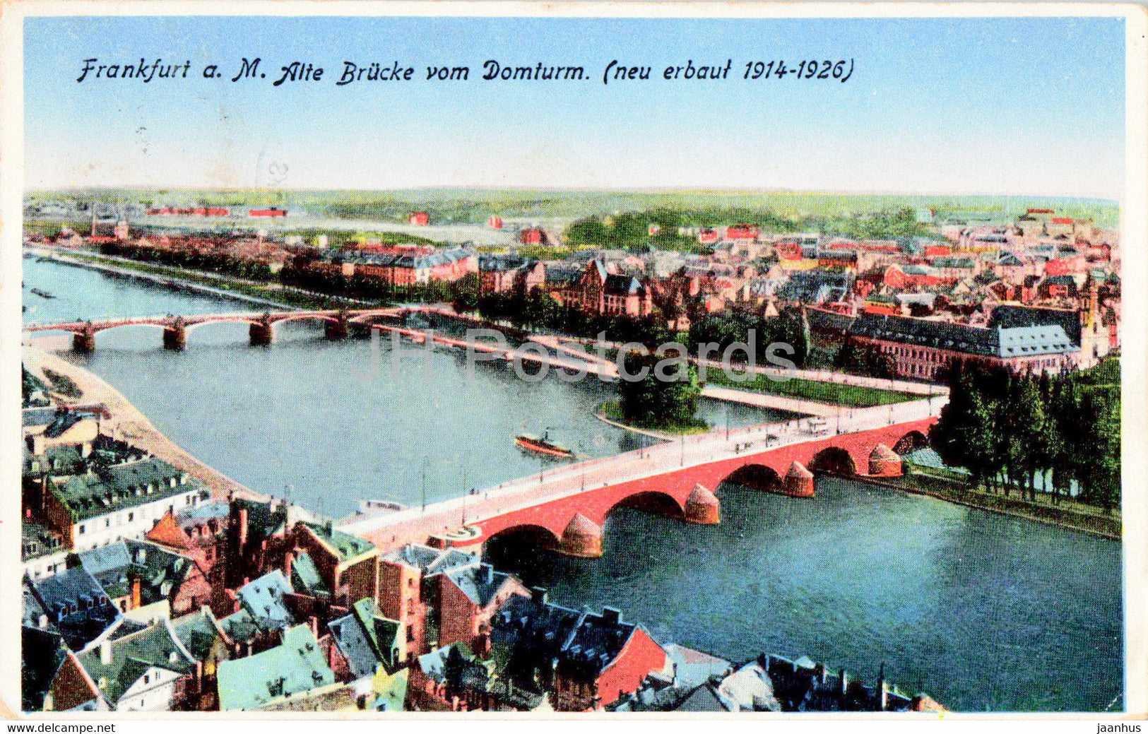 Frankfurt am Main - Alte Brucke vom Domturm - bridge - 1942 - old postcard - Germany - used - JH Postcards