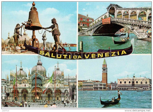 Saluti da Venezia - Ponte di Rialto - Basilica di S. Marco - gondola - Venezia - Veneto - 184 - Italia - Italy - unused - JH Postcards