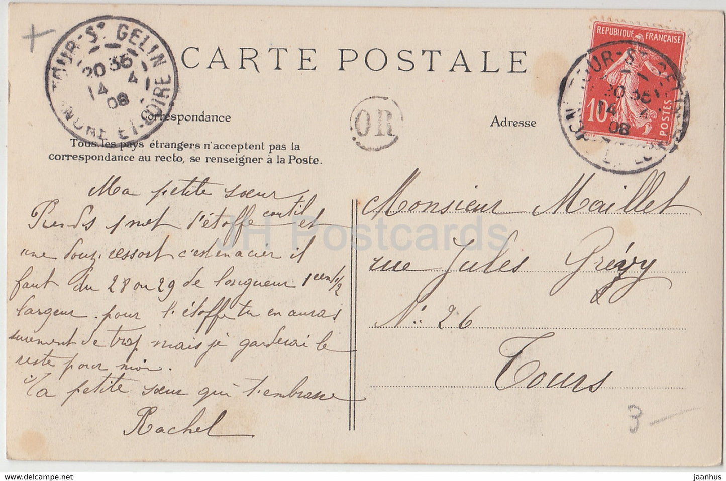 Jeux charmants candide innocence - girl - children - cart - 3277 - E L D - old postcard - 1908 - France - used