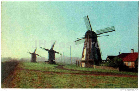 wooden windmills in Angla - Saaremaa island - 1974 - Estonia USSR - unused - JH Postcards