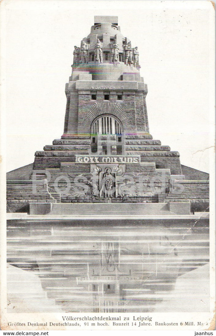 Volkerschlachtdenkmal zu Leipzig - monument - 308 - old postcard - 1914 - Germany - used - JH Postcards