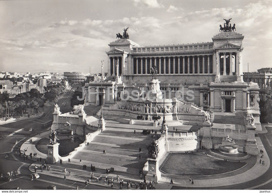 Roma - Rome - Monumento a Vittorio Emanuele II - old postcard - 1956 - Italy - used - JH Postcards