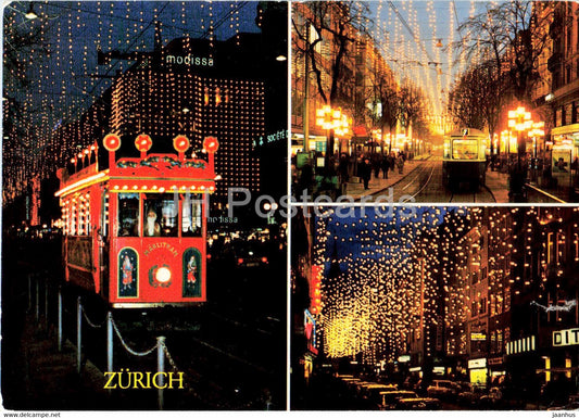 Zurich - Marlitram - Bahnhofstrasse - Rennweg - tram - 1376 - Switzerland - unused - JH Postcards