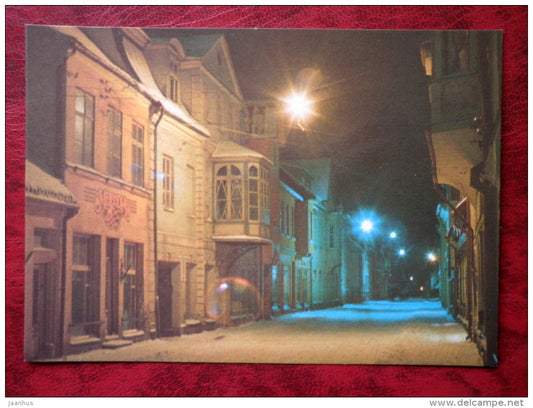 Pärnu Old Town at night - 1987 - Estonia - USSR - unused - JH Postcards