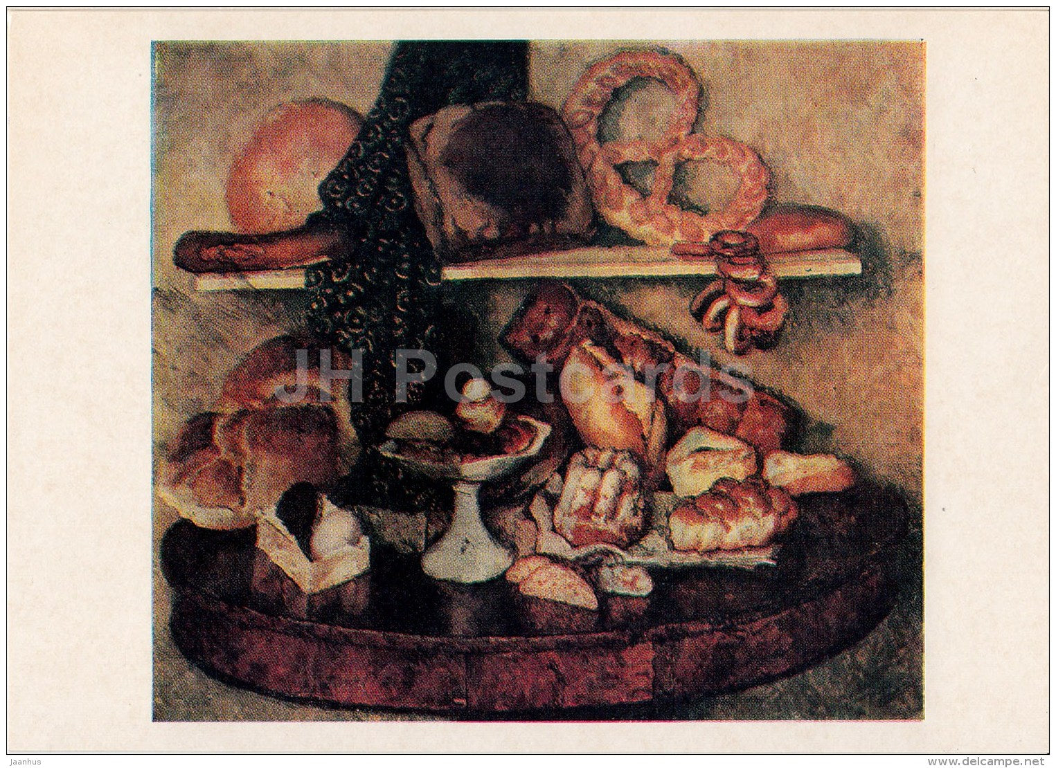 painting by I. Mashkov - Eatables , Bread , 1924 - Russian art - Russia USSR - unused - JH Postcards