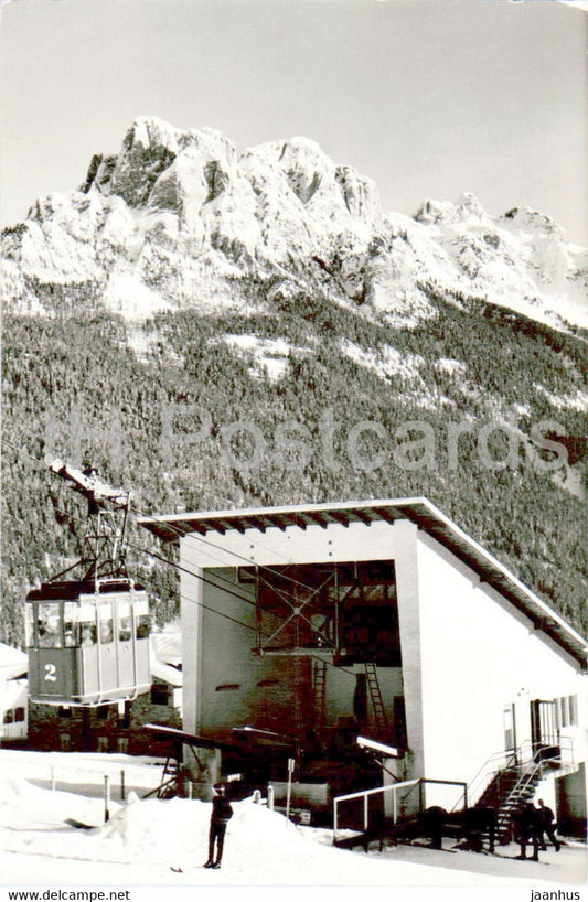 Vigo di Fassa - Funivia Catinaccio - cable car - old postcard - Italy - unused - JH Postcards