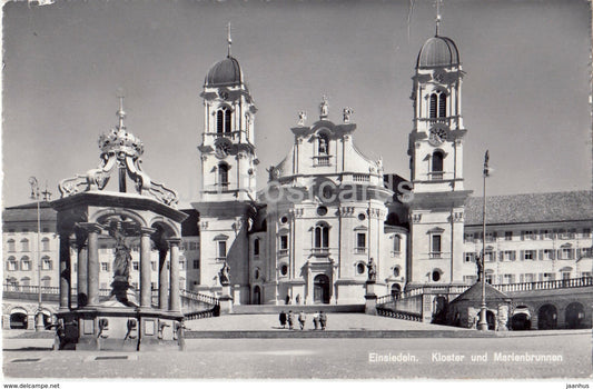Einsiedeln - Kloster und Marienbrunnen - cloister - 5280 - Switzerland - 1962 - used - JH Postcards