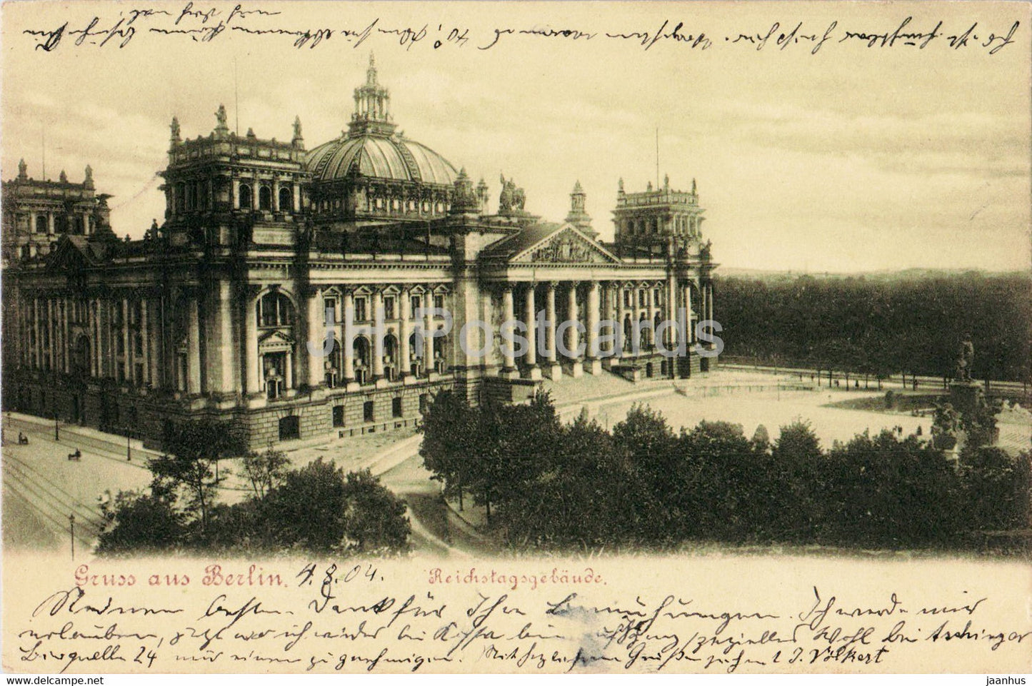 Berlin - Reichstagsgebaude - old postcard - 1904 - Germany - used - JH Postcards