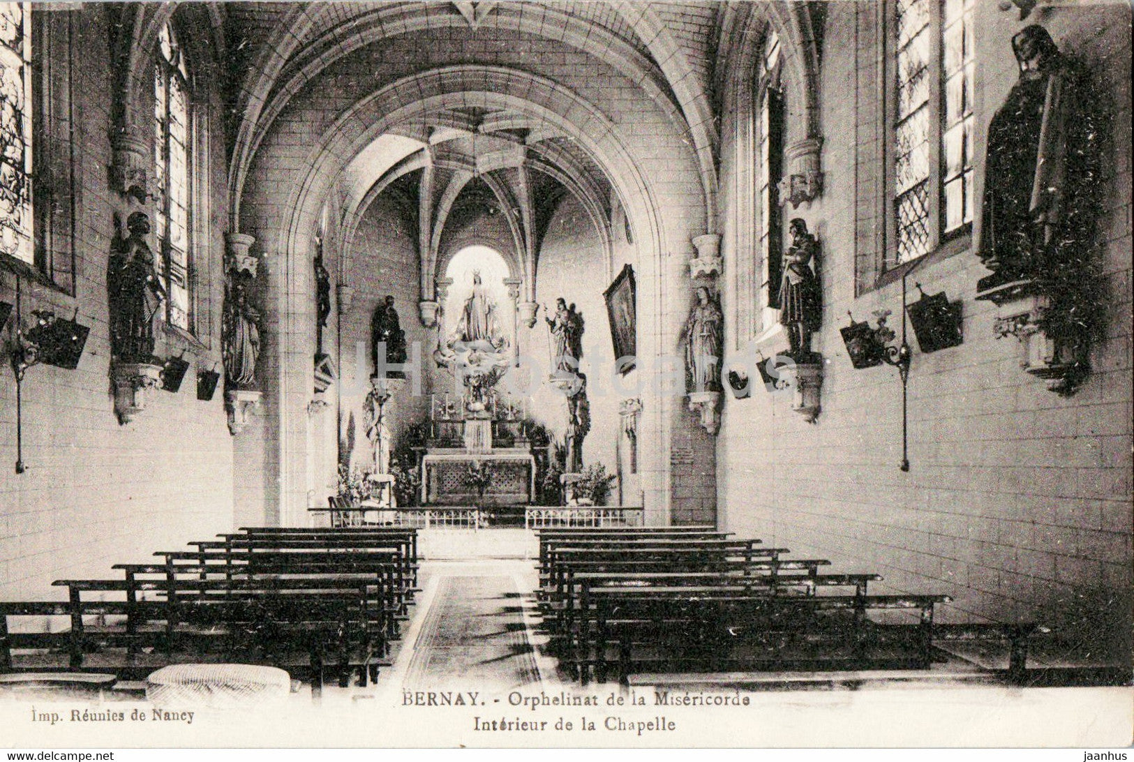 Bernay - Orphelinat de la Misericorde - Interieur de la Chapelle - old postcard - France - used - JH Postcards
