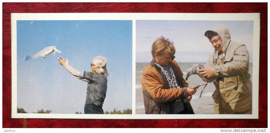 Matsalu National Park - bird banding - ornithologist - birds - 1983 - Estonia - USSR - unused - JH Postcards