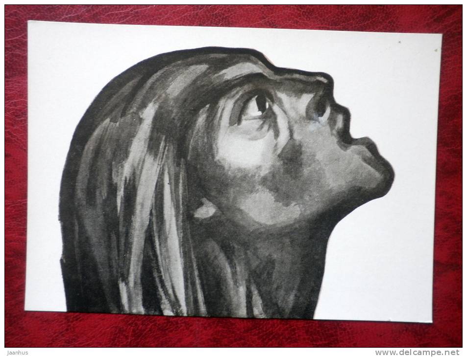 Painting by B. I. Prorokov - the curse of the executioners - russian art - unused - JH Postcards