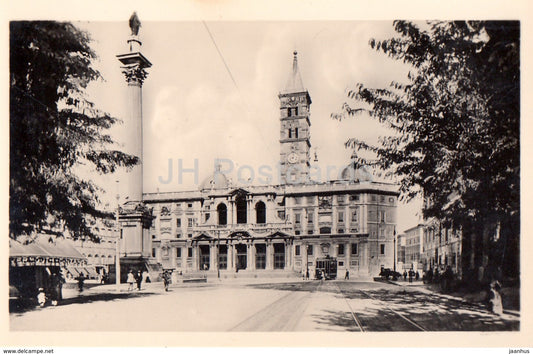 Roma - Rome - Basilica di S Maria Maggiore - tram - 4514-7 - old postcard - Italy - unused - JH Postcards