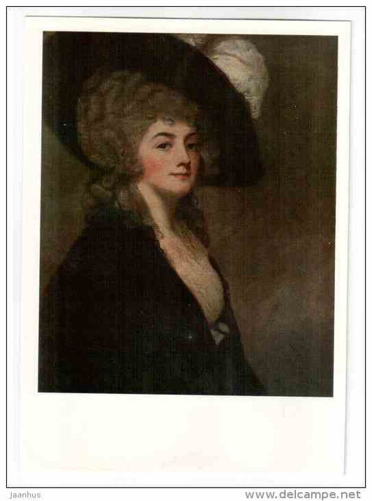 painting by George Romney - portrait of Mrs Greer , 1781 - british art - unused - JH Postcards