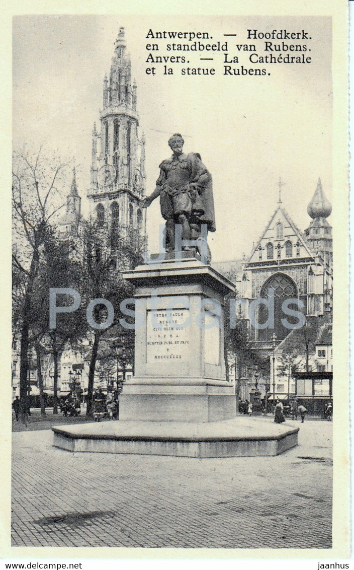 Anvers - Antwerpen - Hoofdkerk - Rubens monument - old postcard - Belgium - unused - JH Postcards