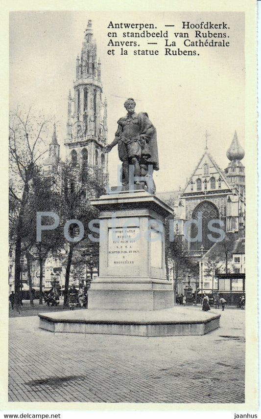 Anvers - Antwerpen - Hoofdkerk - Rubens monument - old postcard - Belgium - unused - JH Postcards