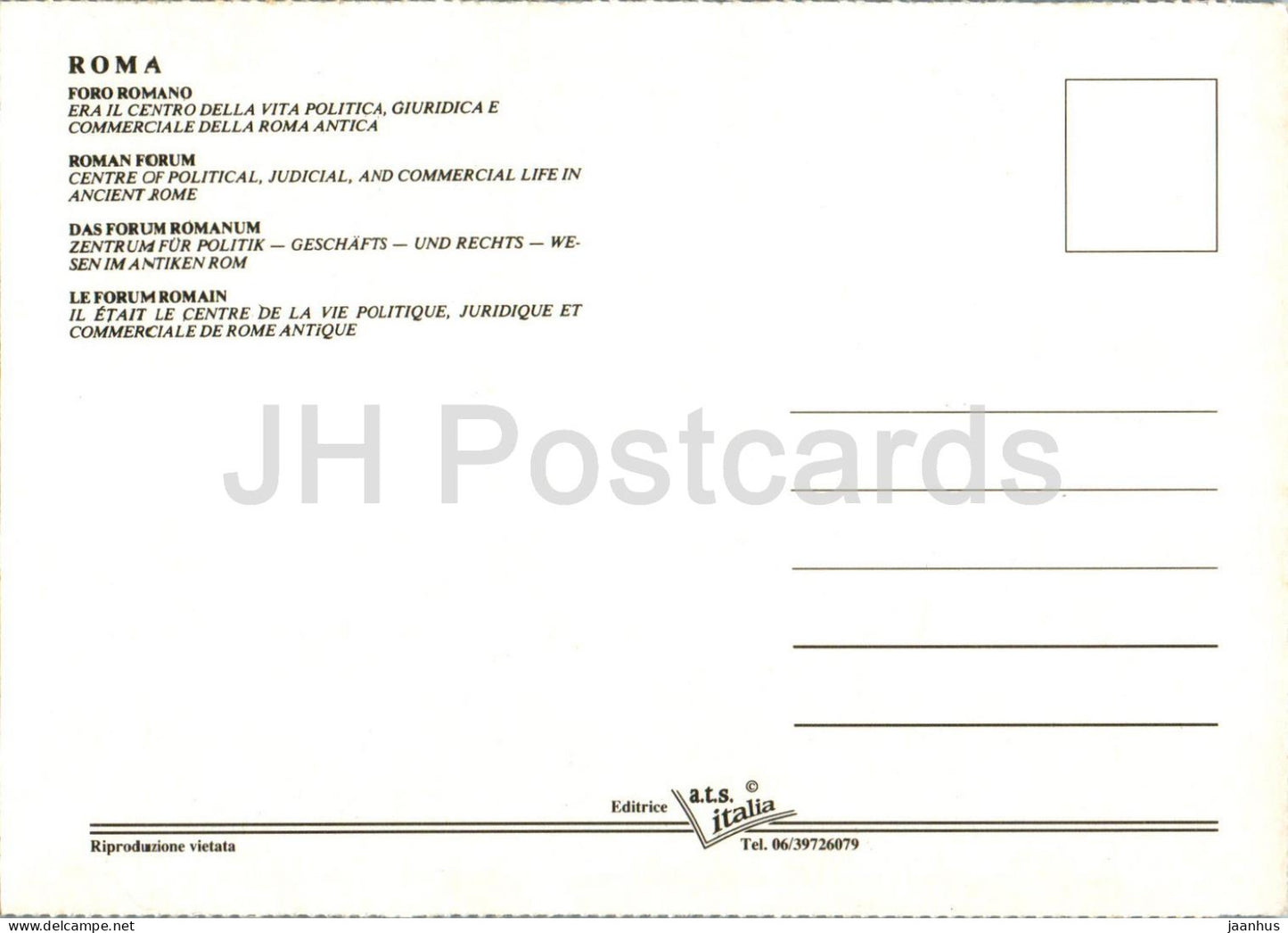 Roma - Rom - Zentrum des politischen, juristischen und kommerziellen Lebens im antiken Rom - Italien - unbenutzt 