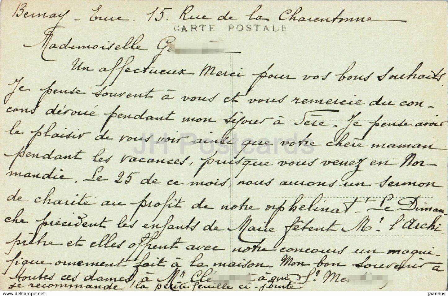 Bernay - Orphelinat de la Misericorde - Interieur de la Chapelle - old postcard - France - used