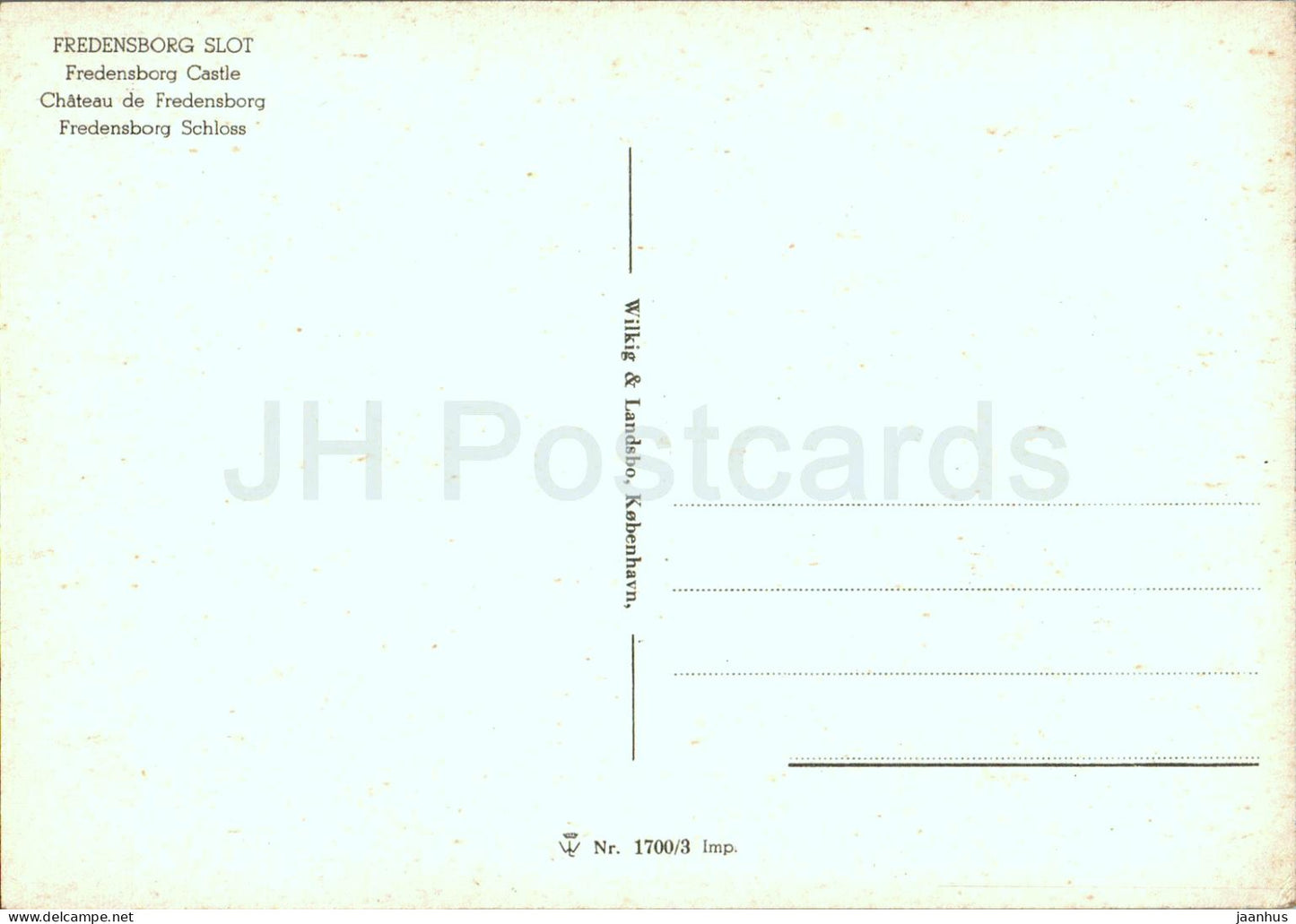 Emplacement de Fredensborg - château - 1700/3 - Danemark - inutilisé 