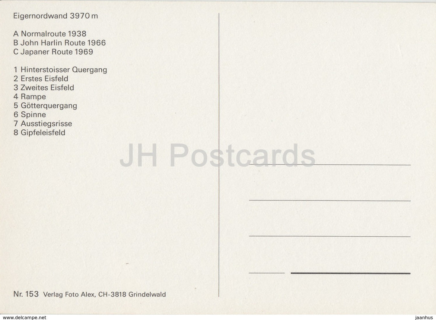 Eigernordwand - 153 - Switzerland - unused