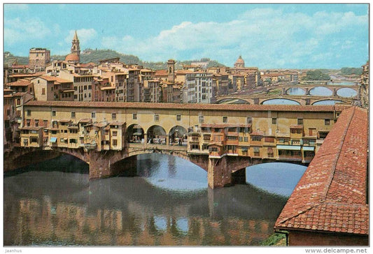 Ponte Vecchio - Old Bridge - Firenze - Florence - 50100 - Italia - Italy - sent from Italy Fiesole to Germany 1983 - JH Postcards