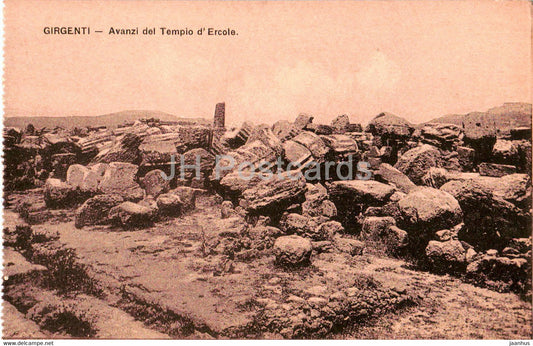 Girgenti - Avanzi del Tempio d'Ercole - Temple of Hercules - ancient world - old postcard - Italy - unused - JH Postcards